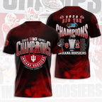 Indiana Hoosiers Football 2025 Big Ten Champions 3D Apparel – HOATT15147