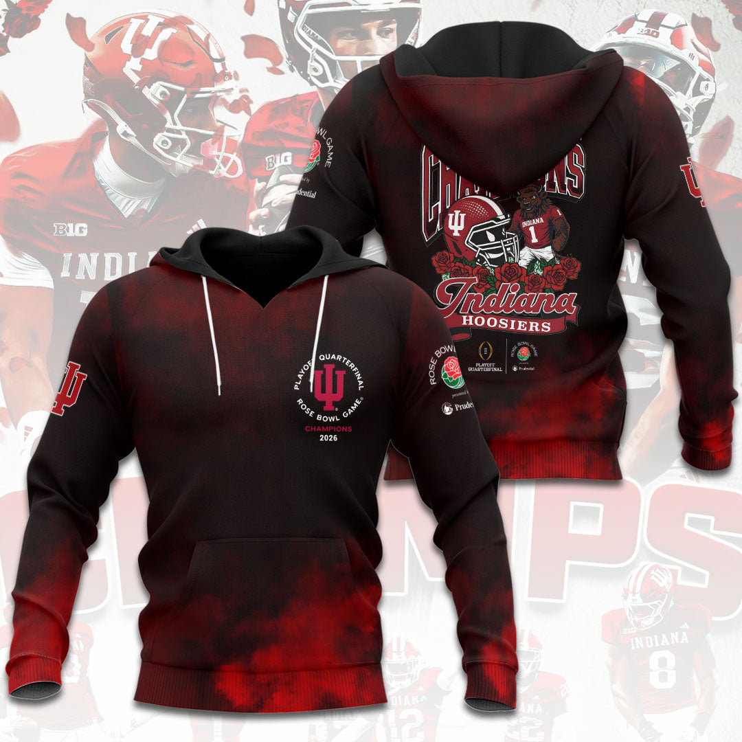 Indiana Hoosiers Football 2026 Rose Bowl Champions 3D Apparel – HOATT15475