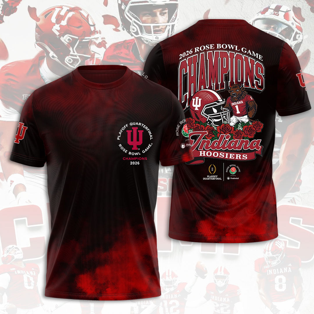 Indiana Hoosiers Football 2026 Rose Bowl Champions 3D Apparel – HOATT15475