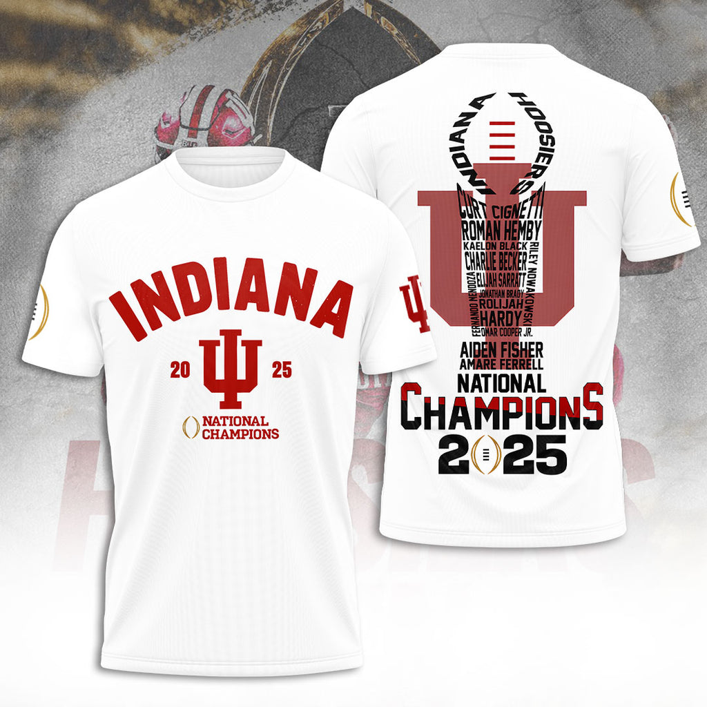 Indiana Hoosiers Football 2025 National Champions 3D Apparel – TANTN20459