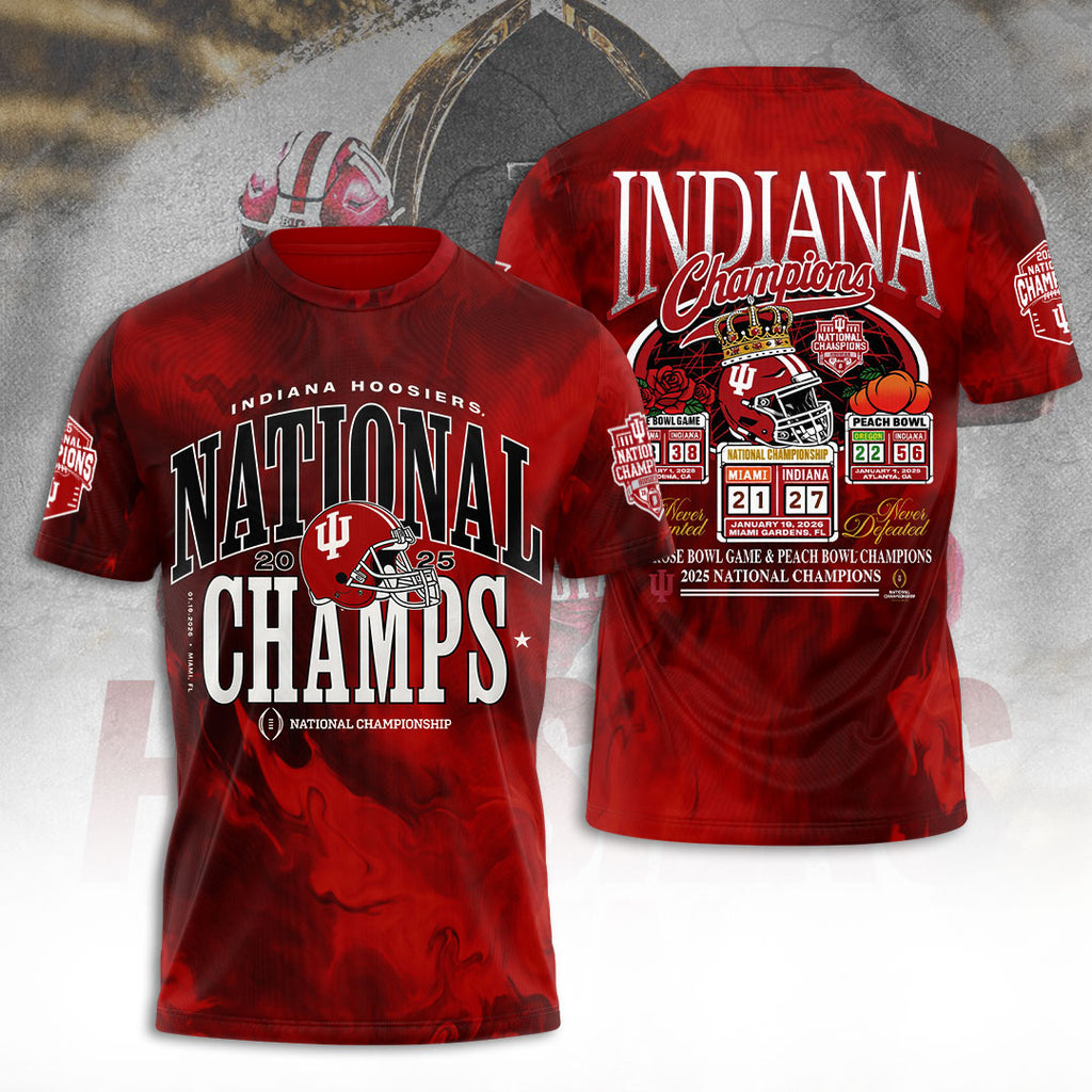 Indiana Hoosiers Football 2025 National Champions 3D Apparel – TANTN20878
