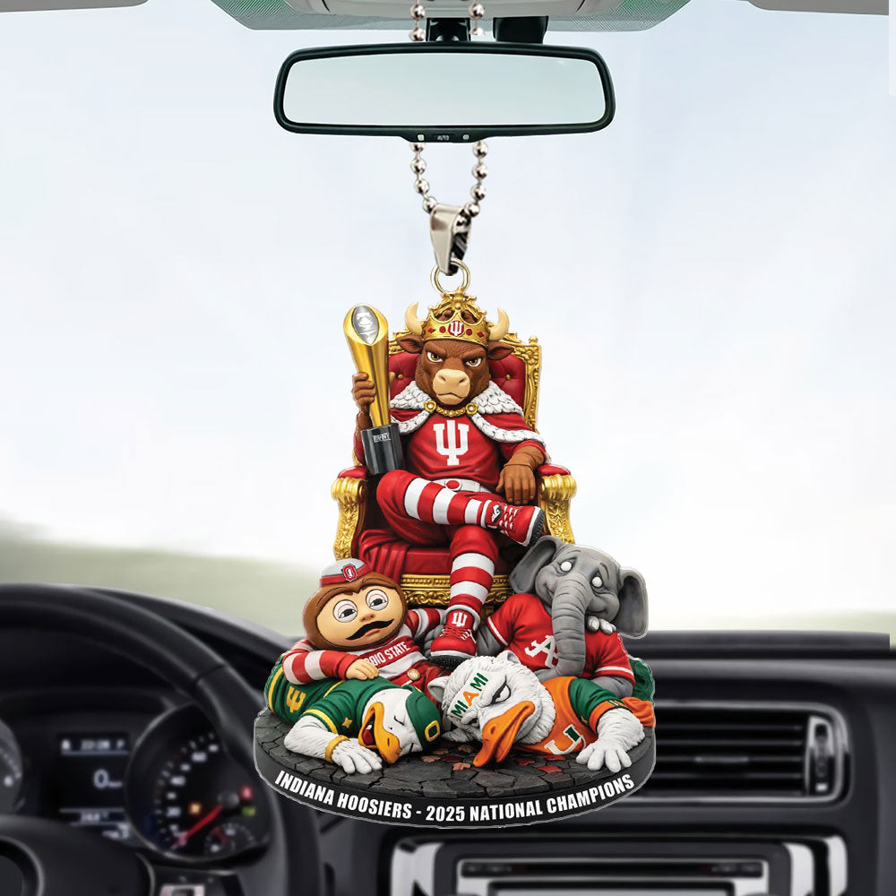 Indiana Hoosiers Football 2025 Custom shape 2-sided Acrylic Car Ornament – TMTHU3395