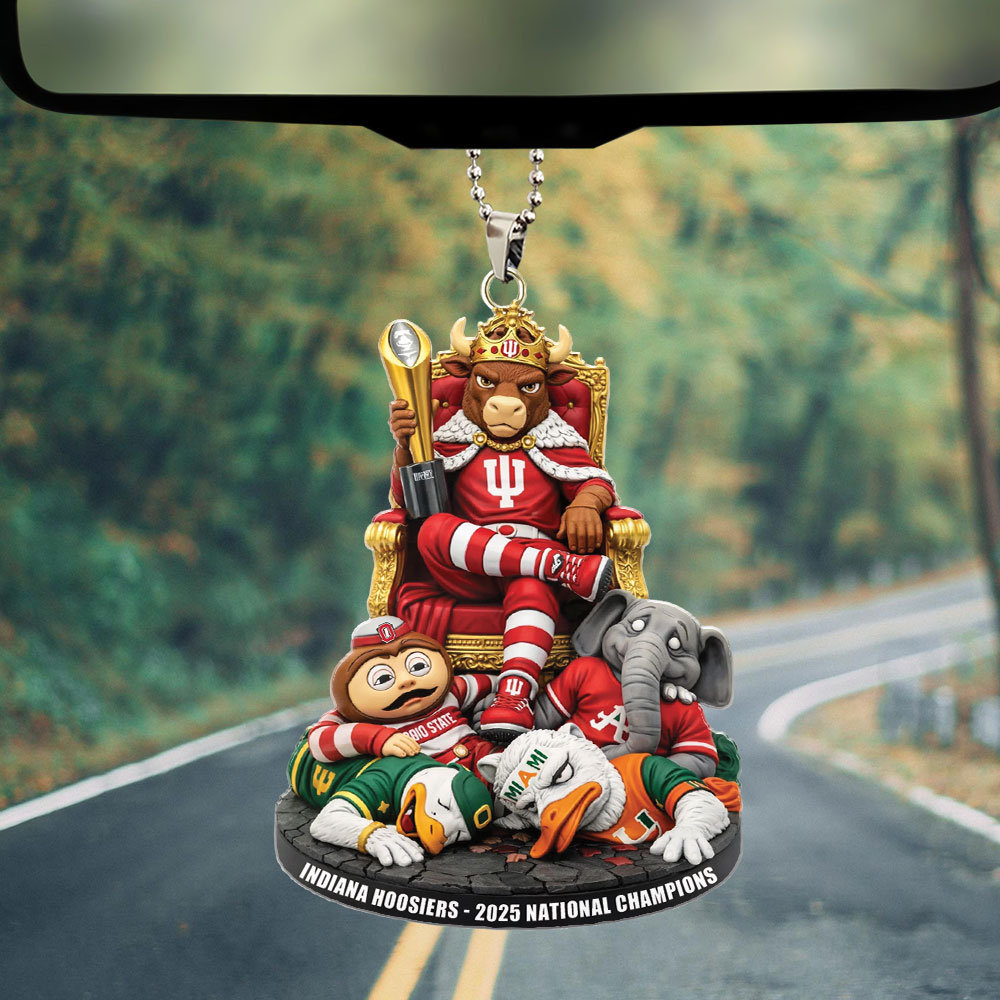 Indiana Hoosiers Football 2025 Custom shape 2-sided Acrylic Car Ornament – TMTHU3395