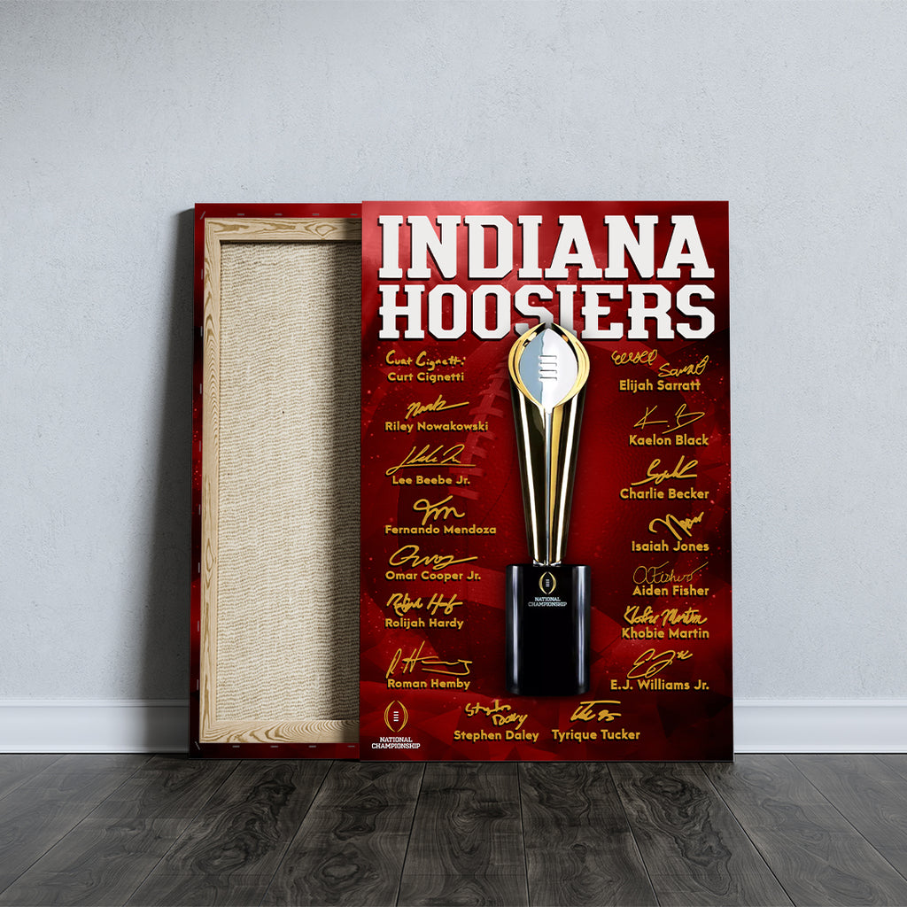 Indiana Hoosiers Football Rectangle Canvas With Inner Frame – TMTHU3677