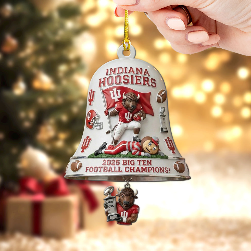 Indiana Hoosiers Football Big Ten Champions Custom Shape 2-sided Acrylic Ornament – TMTHU2546