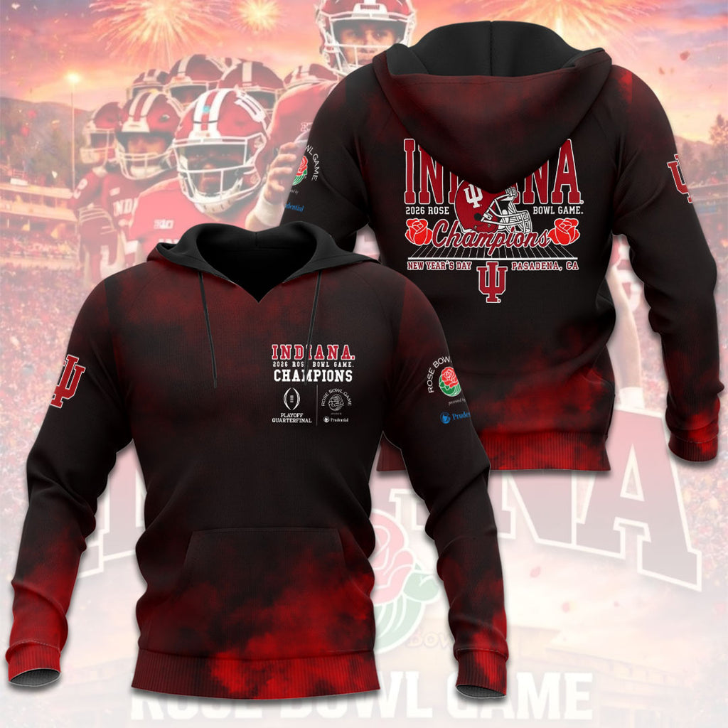 Indiana Hoosiers Football 2026 Rose Bowl Champions 3D Apparel – HOATT15462