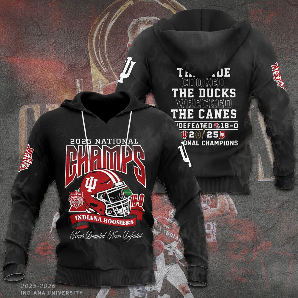 Indiana Hoosiers Football 2025 National Champions 3D Apparel – TANTN20576