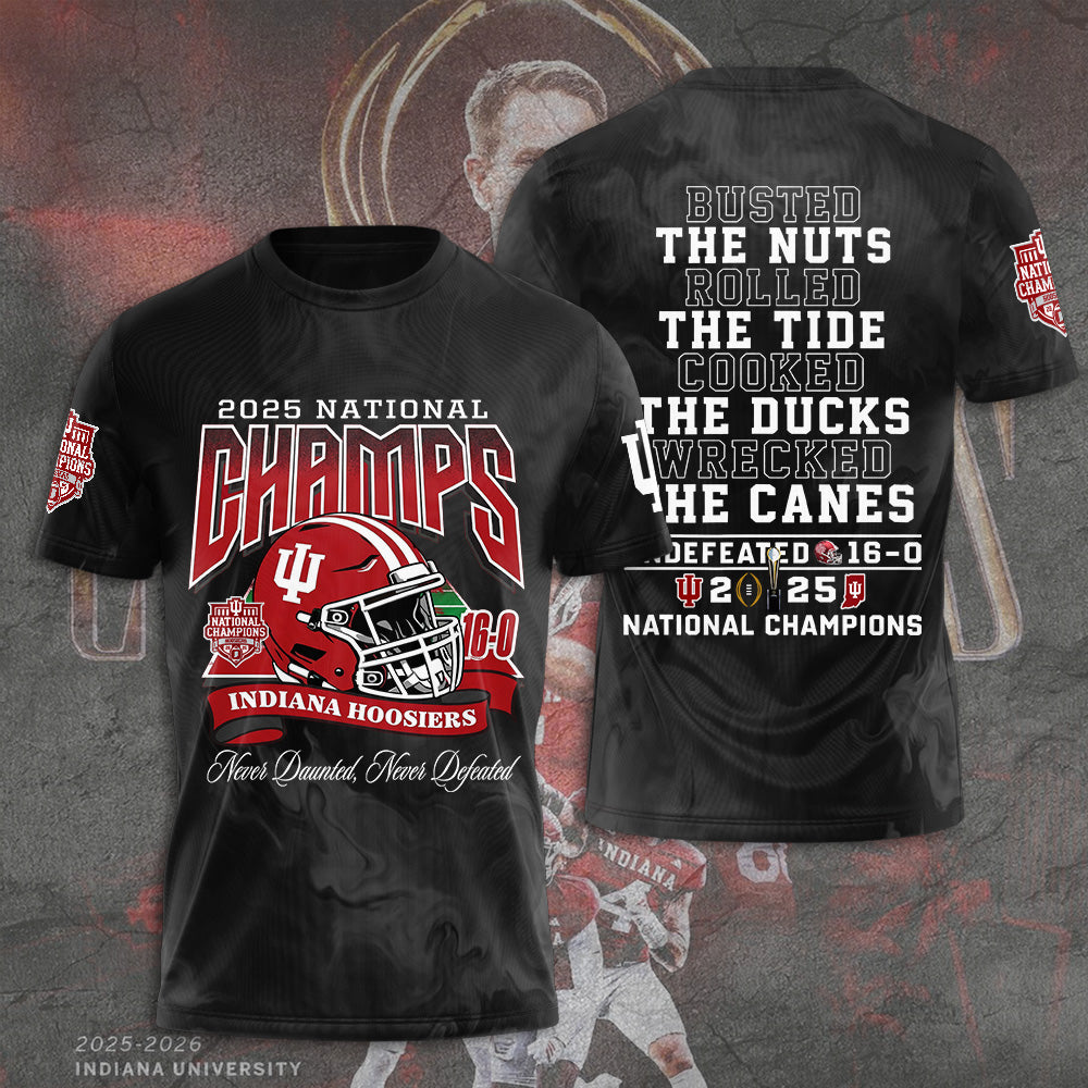 Indiana Hoosiers Football 2025 National Champions 3D Apparel – TANTN20576