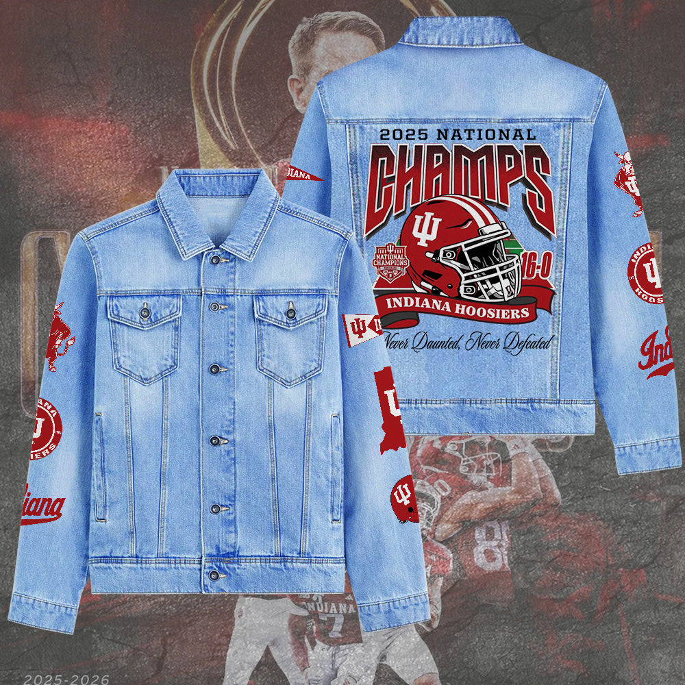 Indiana Hoosiers Football 2025 National Champions 2D Denim Jacket – TANTN20580