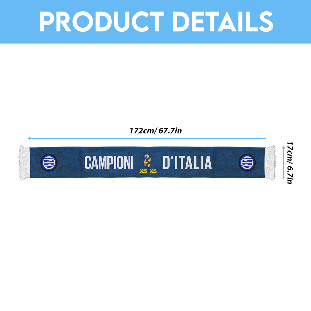 Inter Milan Campioni D'Italia 25/26 Ruffneck Soccer Scarf – TANTN22655