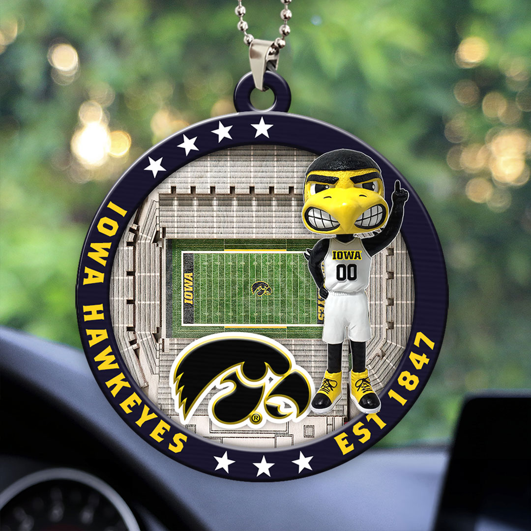 Iowa Hawkeyes Football Custom shape 2-sided Acrylic Car Ornament – HOATT13108
