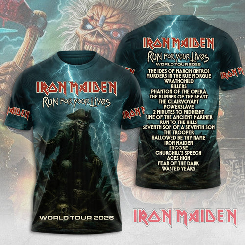 Iron Maiden 2026 World Tour 3D Apparel – TMTHU4909