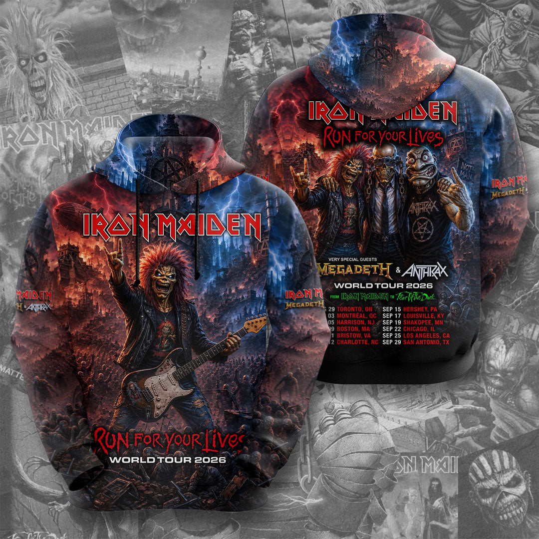 Iron Maiden 2026 World Tour 3D Apparel – TMTHU7084