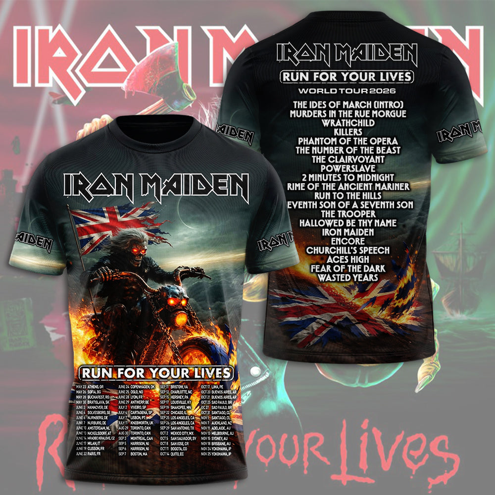 Iron Maiden 2026 World Tour 3D Apparel – TMTHU5426