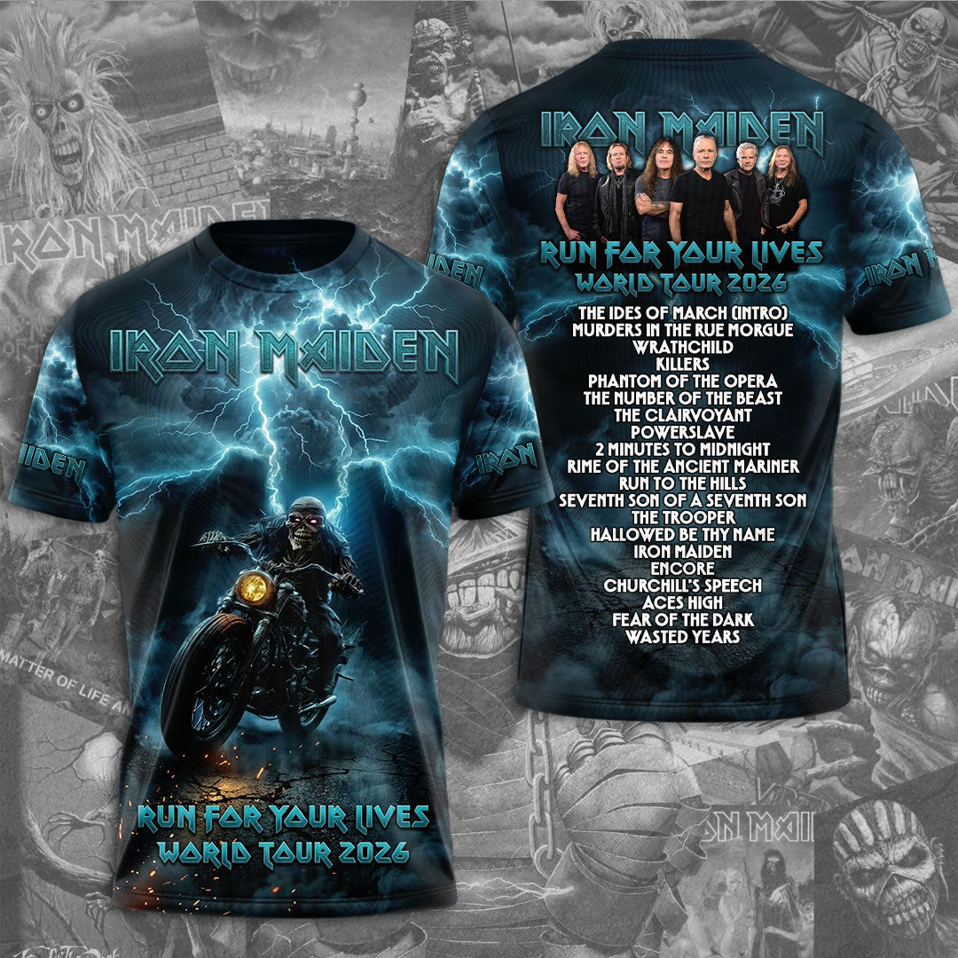 Iron Maiden 2026 World Tour 3D Apparel – TMTHU5629