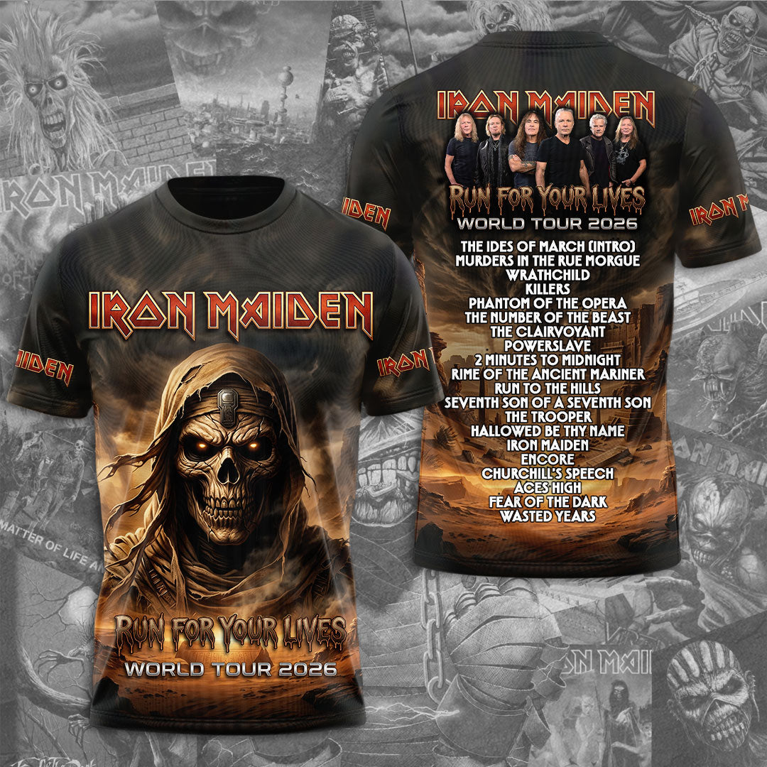 Iron Maiden 2026 World Tour 3D Apparel – TMTHU6476