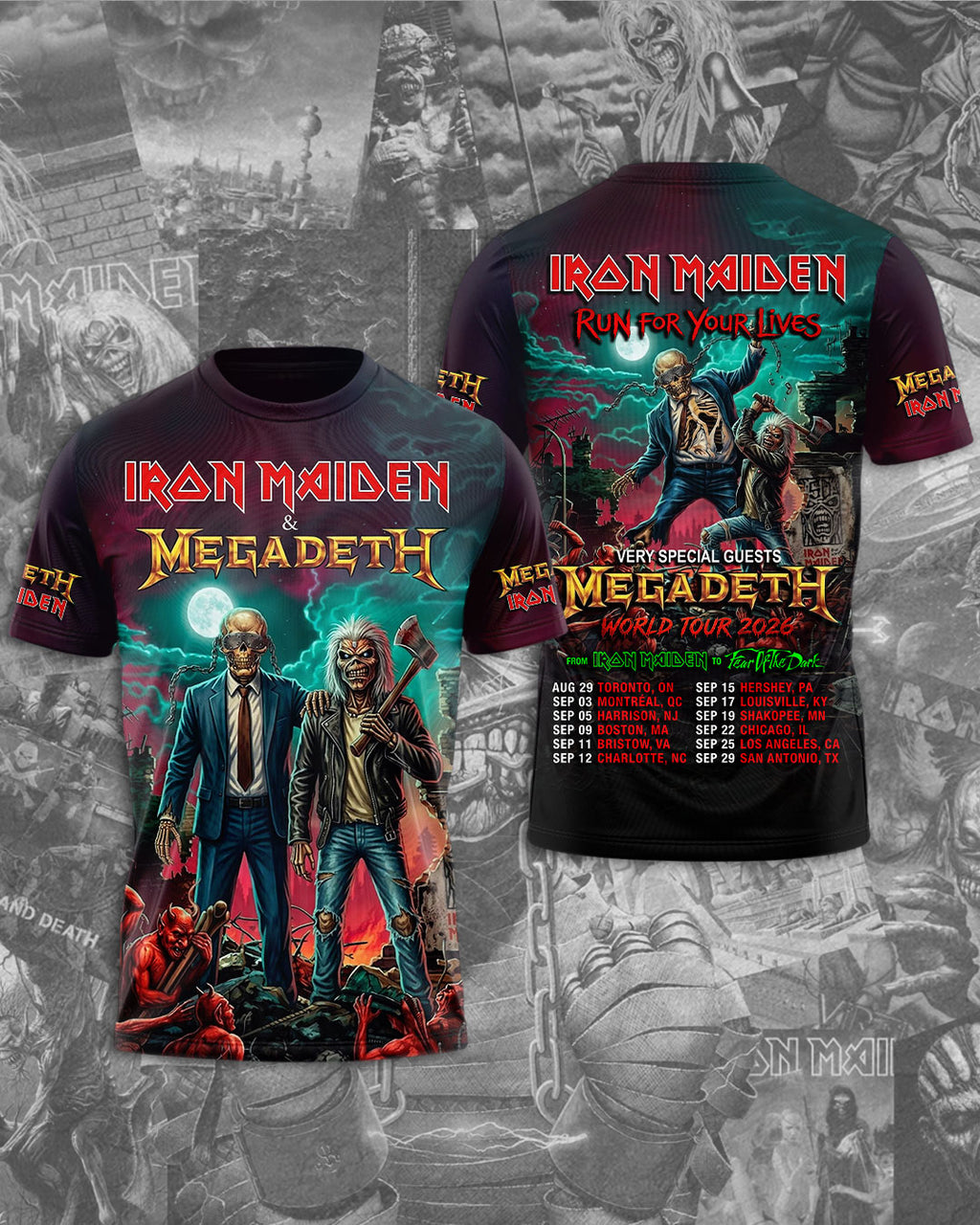 Iron Maiden x Megadeth 3D Apparel – TMTHU6785