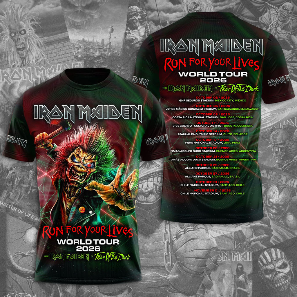 Iron Maiden 2026 World Tour 3D Apparel – TMTHU7653