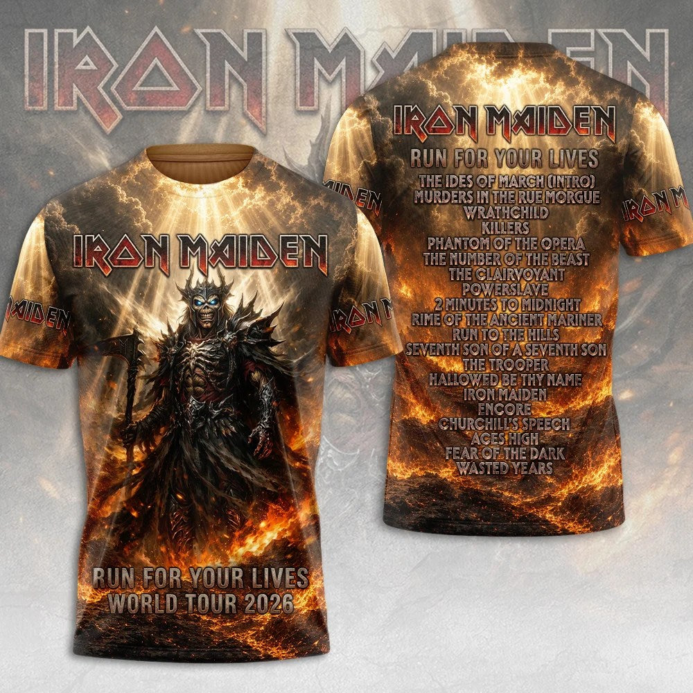 Iron Maiden 2026 World Tour 3D Apparel – TMTHU9547
