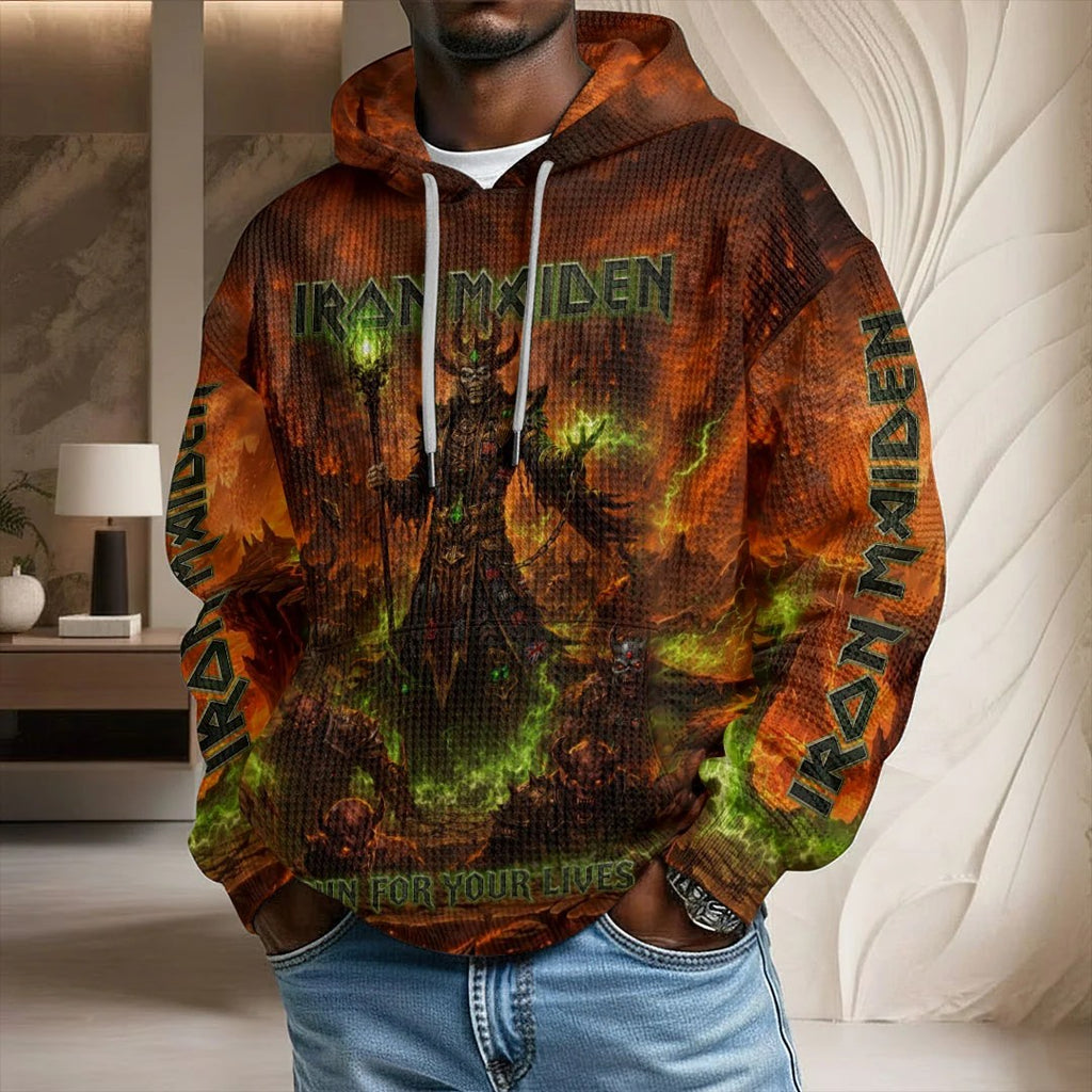 Iron Maiden 2026 World Tour 3D Unisex Waffle Hoodie – TMTHU9344