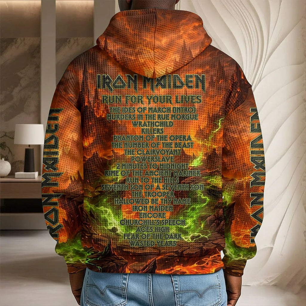 Iron Maiden 2026 World Tour 3D Unisex Waffle Hoodie – TMTHU9344