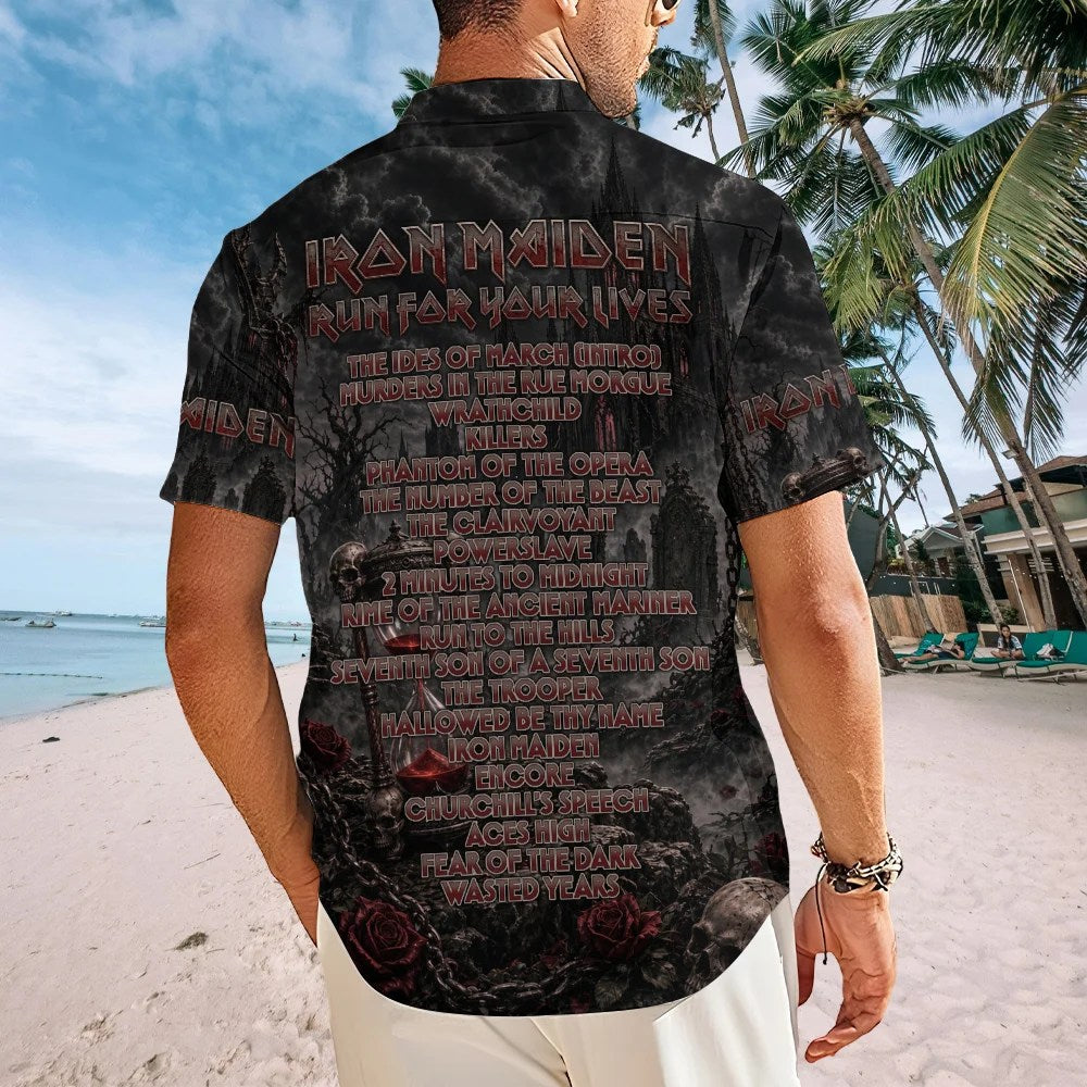 Iron Maiden 2026 World Tour Short Sleeve Button-Down Shirt – TMTHU9398