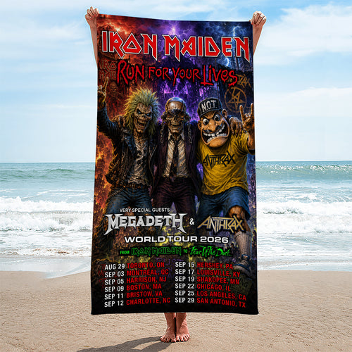 Iron Maiden 2026 World Tour Rectangle Beach Towel – TMTHU7131