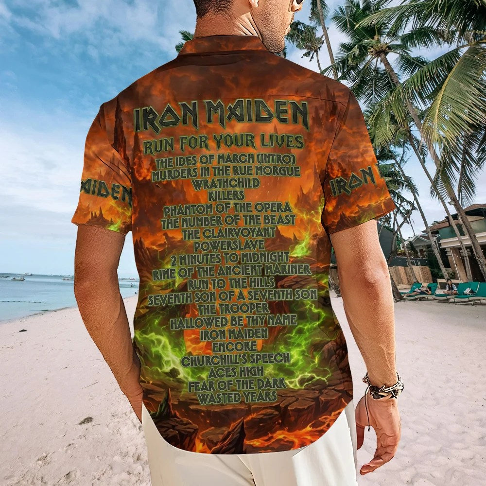 Iron Maiden 2026 World Tour Short Sleeve Button-Down Shirt – TMTHU9343