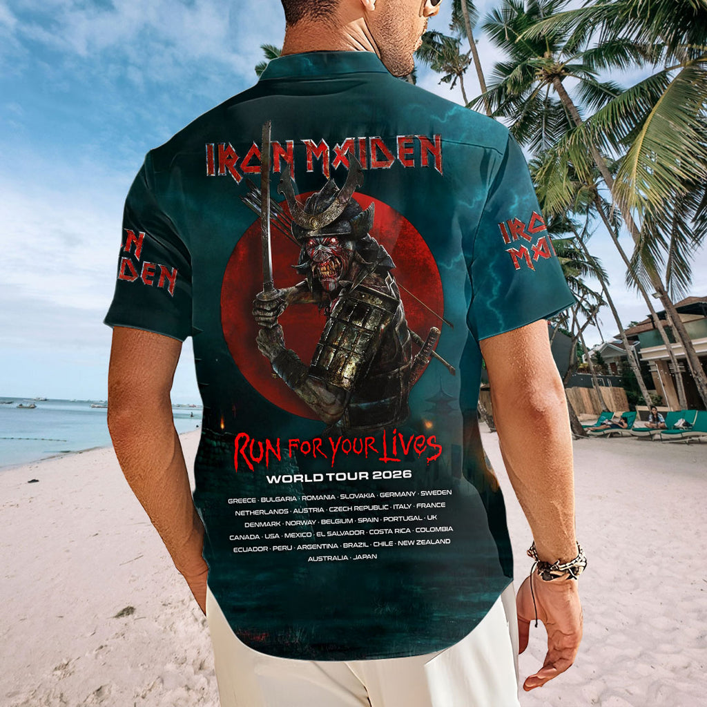 Iron Maiden 2026 World Tour Short Sleeve Button-Down Shirt – HOATT16865