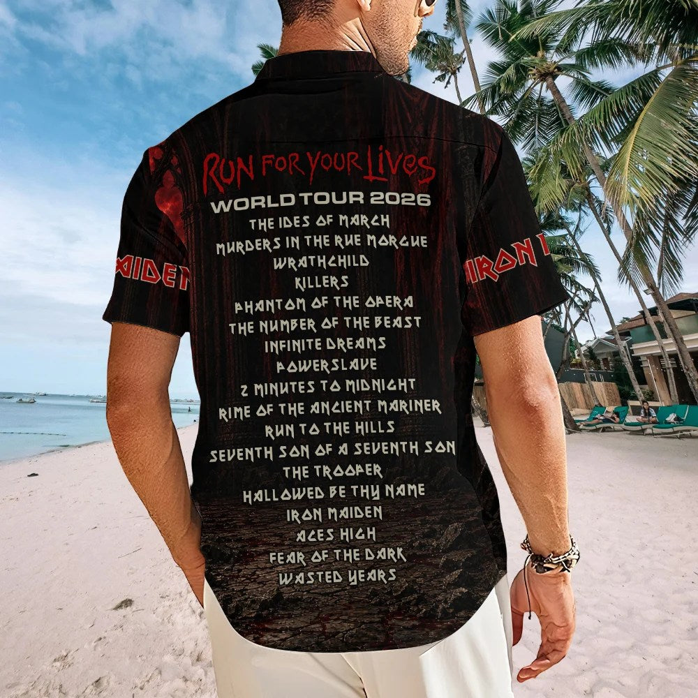 Iron Maiden 2026 World Tour Short Sleeve Button-Down Shirt – MAITM15312