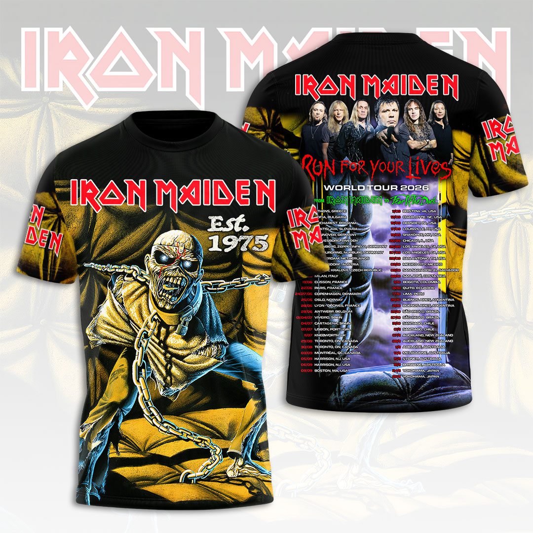 Iron Maiden 2026 World Tour 3D Apparel – HOATT16637
