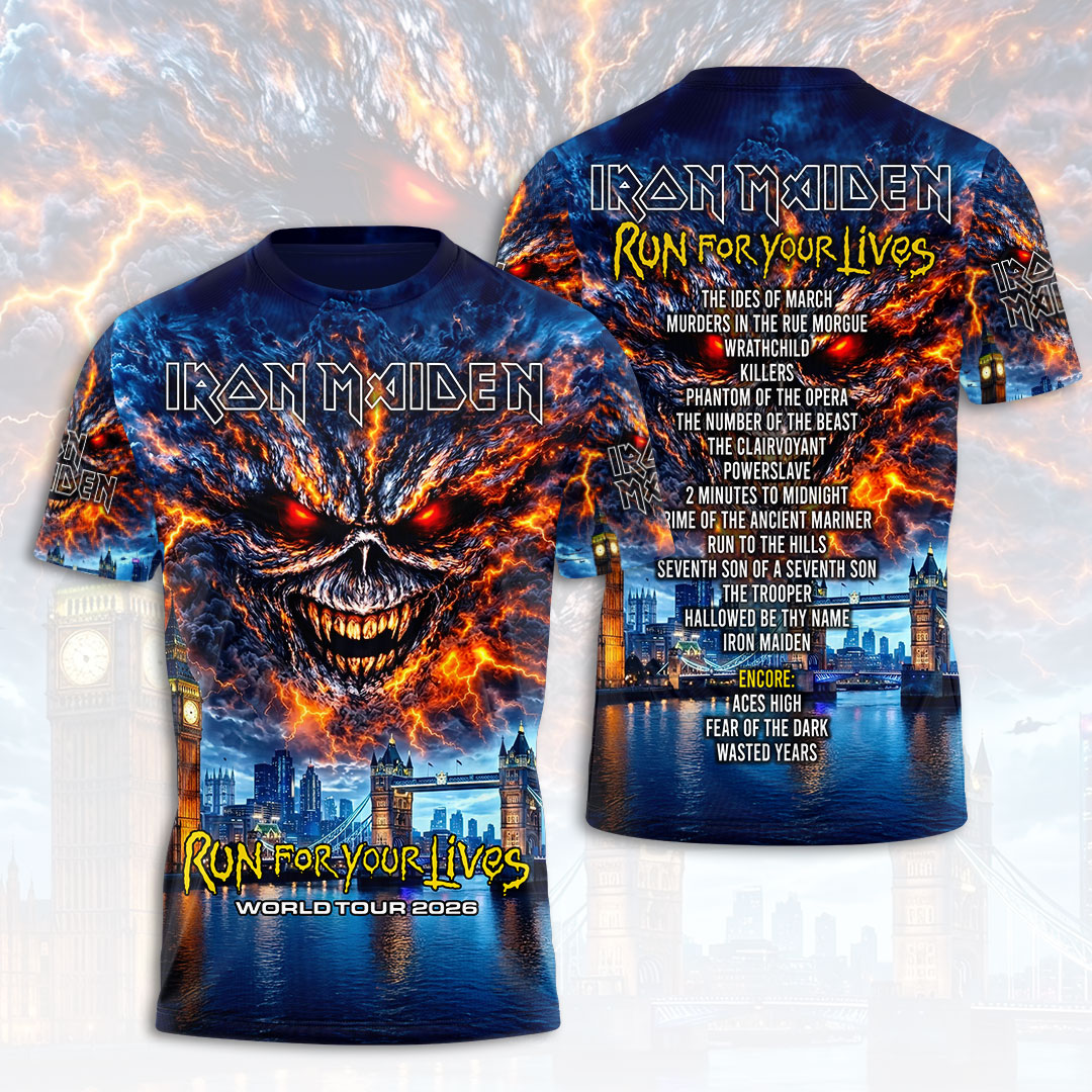 Iron Maiden 2026 World Tour 3D Apparel – HOATT18583