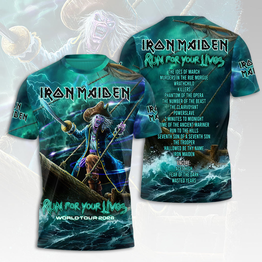 Iron Maiden 2026 World Tour 3D Apparel – HOATT19177