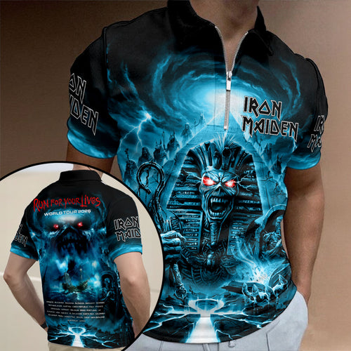Iron Maiden 2026 World Tour Zip Polo Shirt – HOATT17647