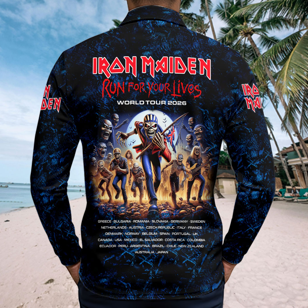 Iron Maiden 2026 World Tour Zip Polo Shirt – HOATT17682