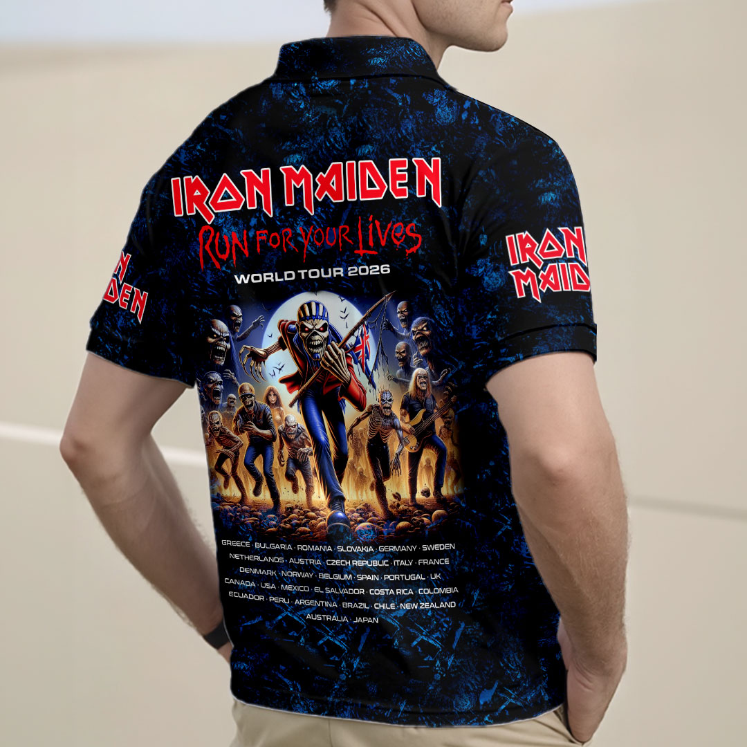 Iron Maiden 2026 World Tour Zip Polo Shirt – HOATT17682