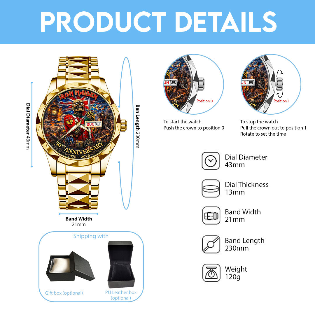Iron Maiden Alloy Luxury Quartz Watch – TMTHU4858