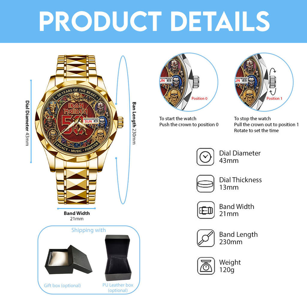 Iron Maiden Alloy Luxury Quartz Watch – TMTHU7285