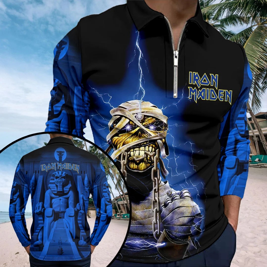 Iron Maiden Powerslave Zip Polo Shirt – HOATT26874