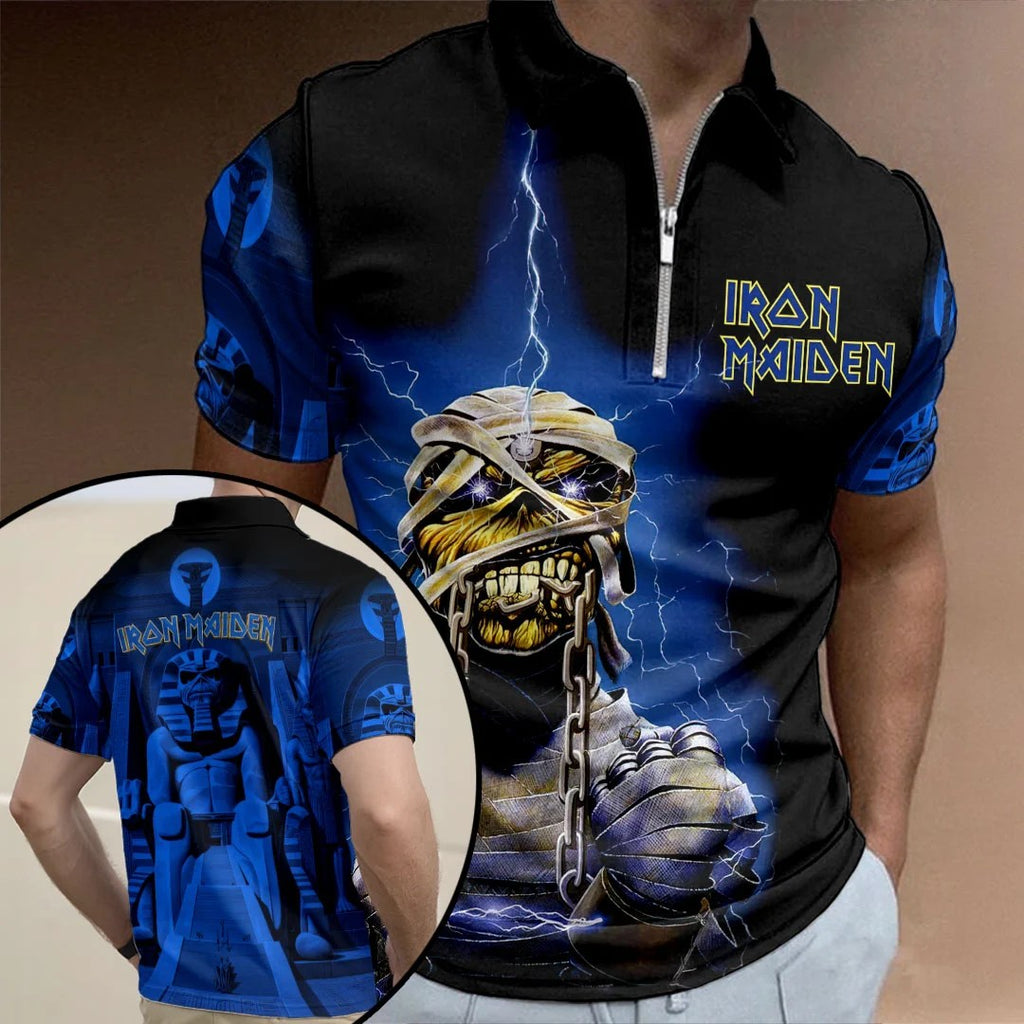 Iron Maiden Powerslave Zip Polo Shirt – HOATT26874