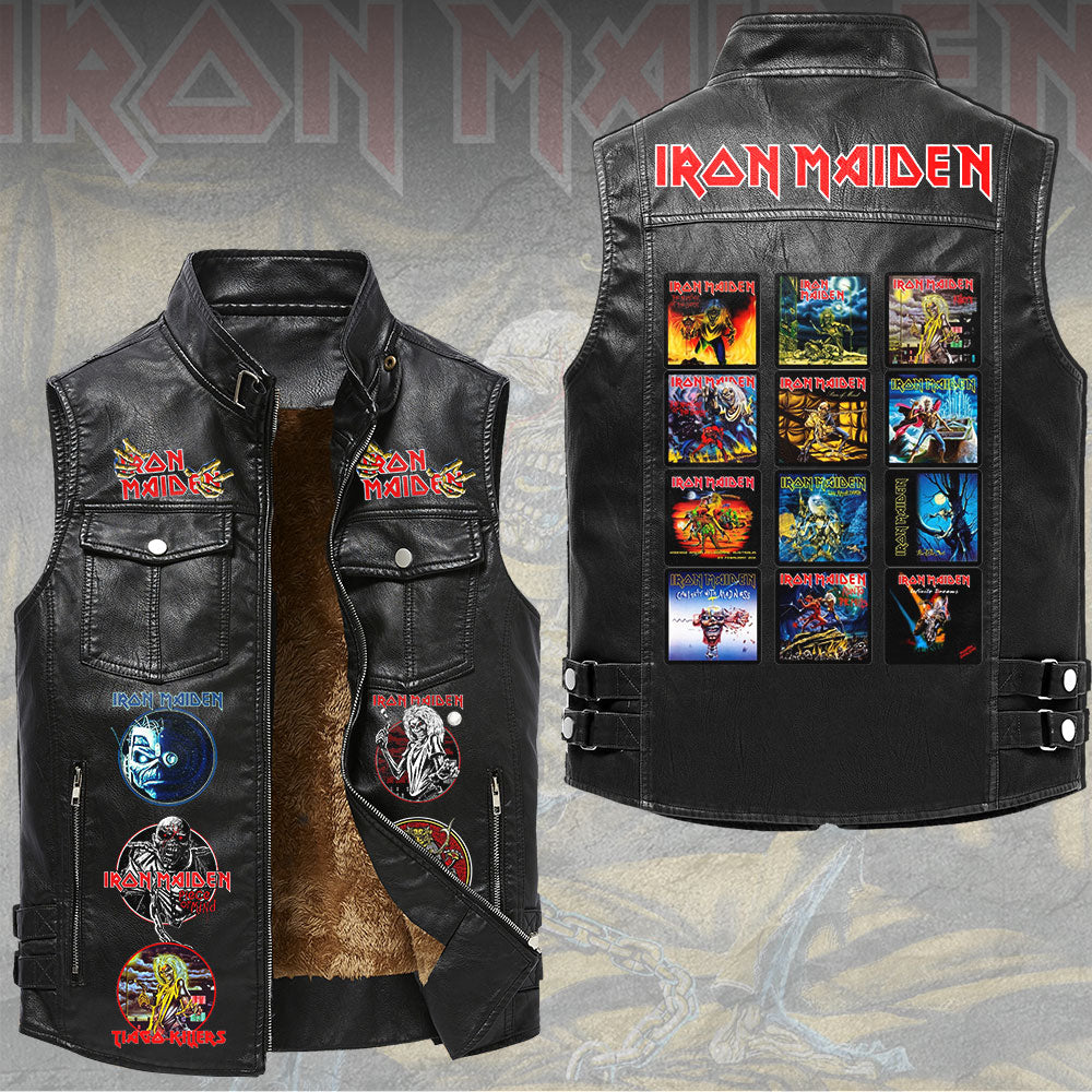 Iron Maiden Premium 2D Sleeveless Leather Vest – TMTHU6556