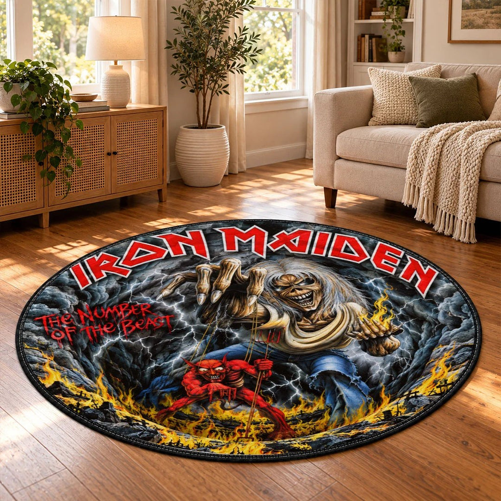 Iron Maiden Round Quilt Rug – HOATT26715