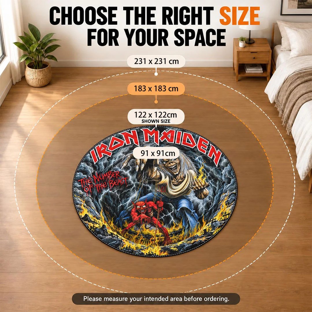 Iron Maiden Round Quilt Rug – HOATT26715