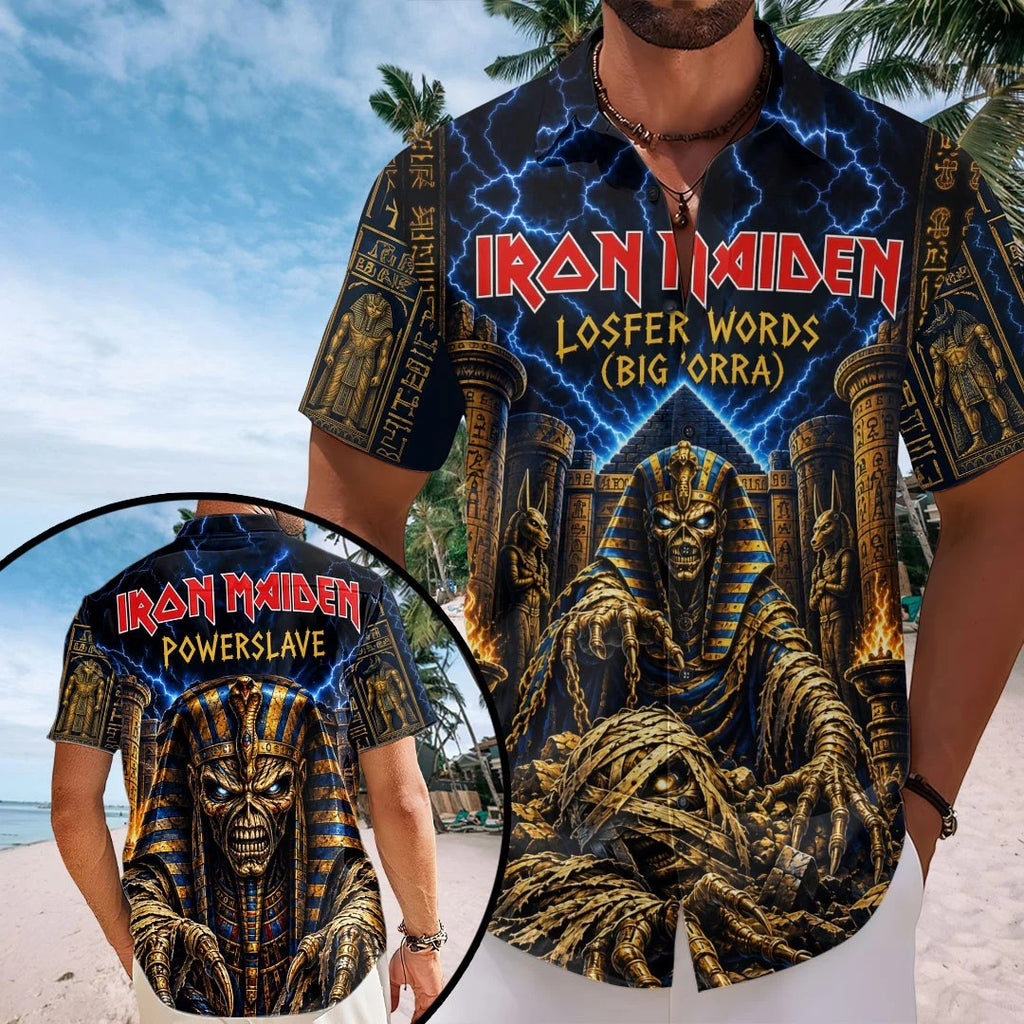 Iron Maiden Short Sleeve Button-Down Shirt – TMTHU9405