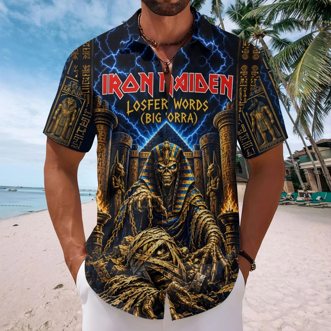 Iron Maiden Short Sleeve Button-Down Shirt – TMTHU9405