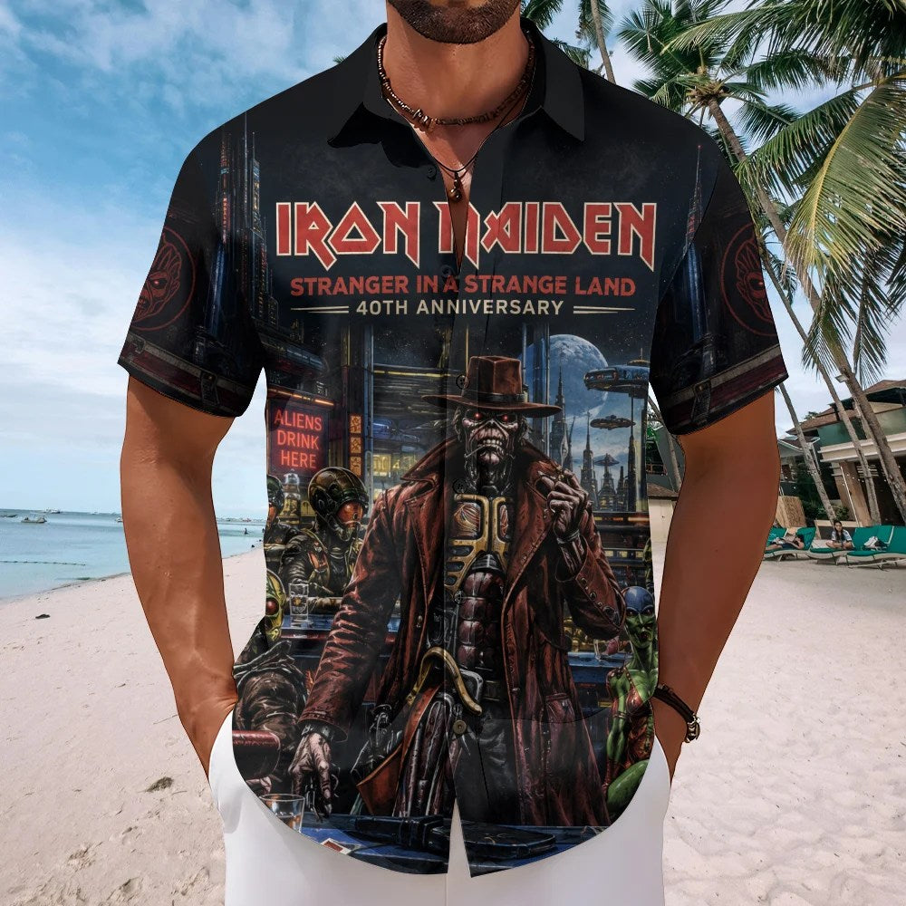 Iron Maiden Short Sleeve Button-Down Shirt – TMTHU9431