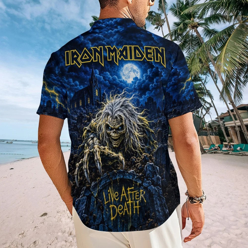 Iron Maiden Short Sleeve Button-Down Shirt – TMTHU9476