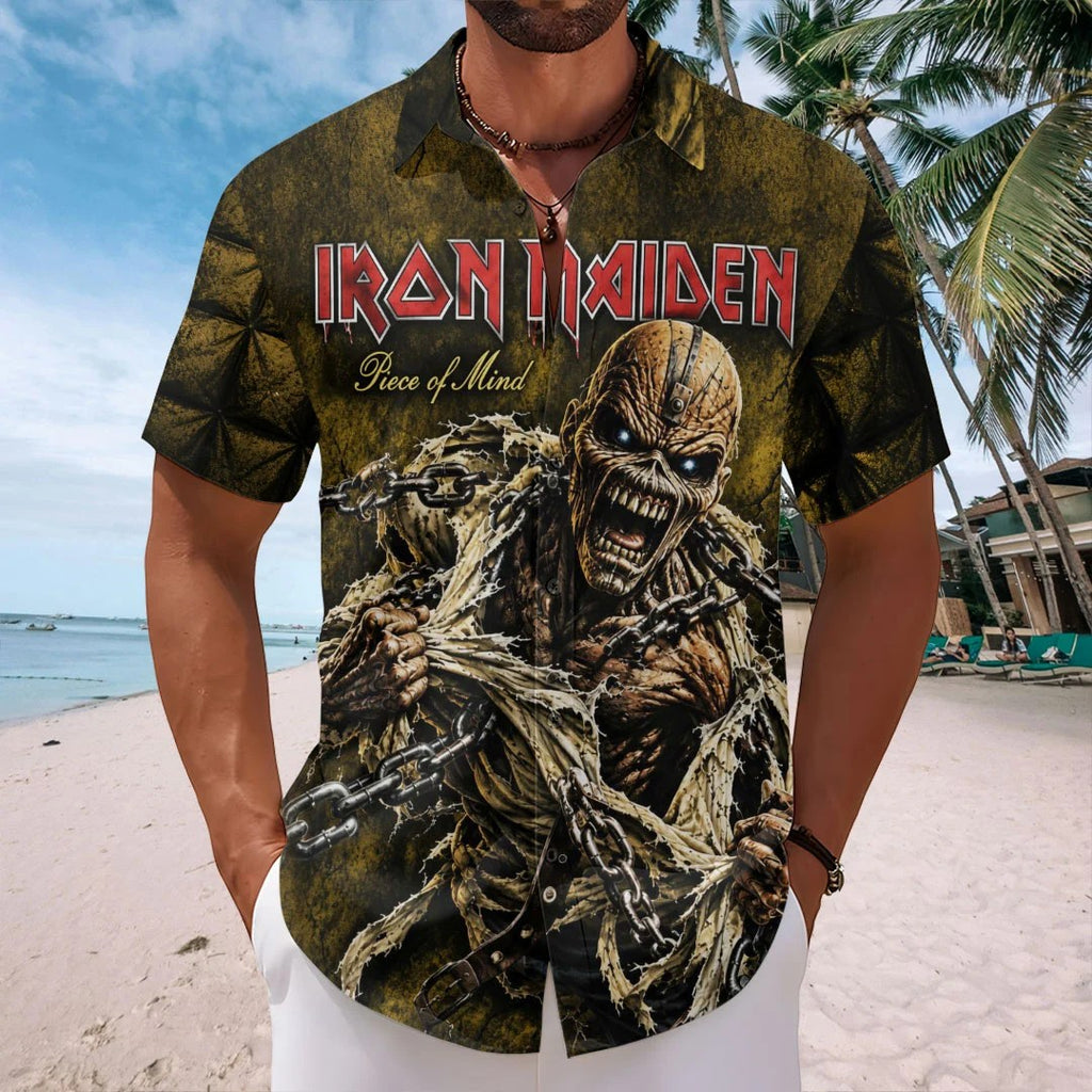 Iron Maiden Short Sleeve Button-Down Shirt – TMTHU9562