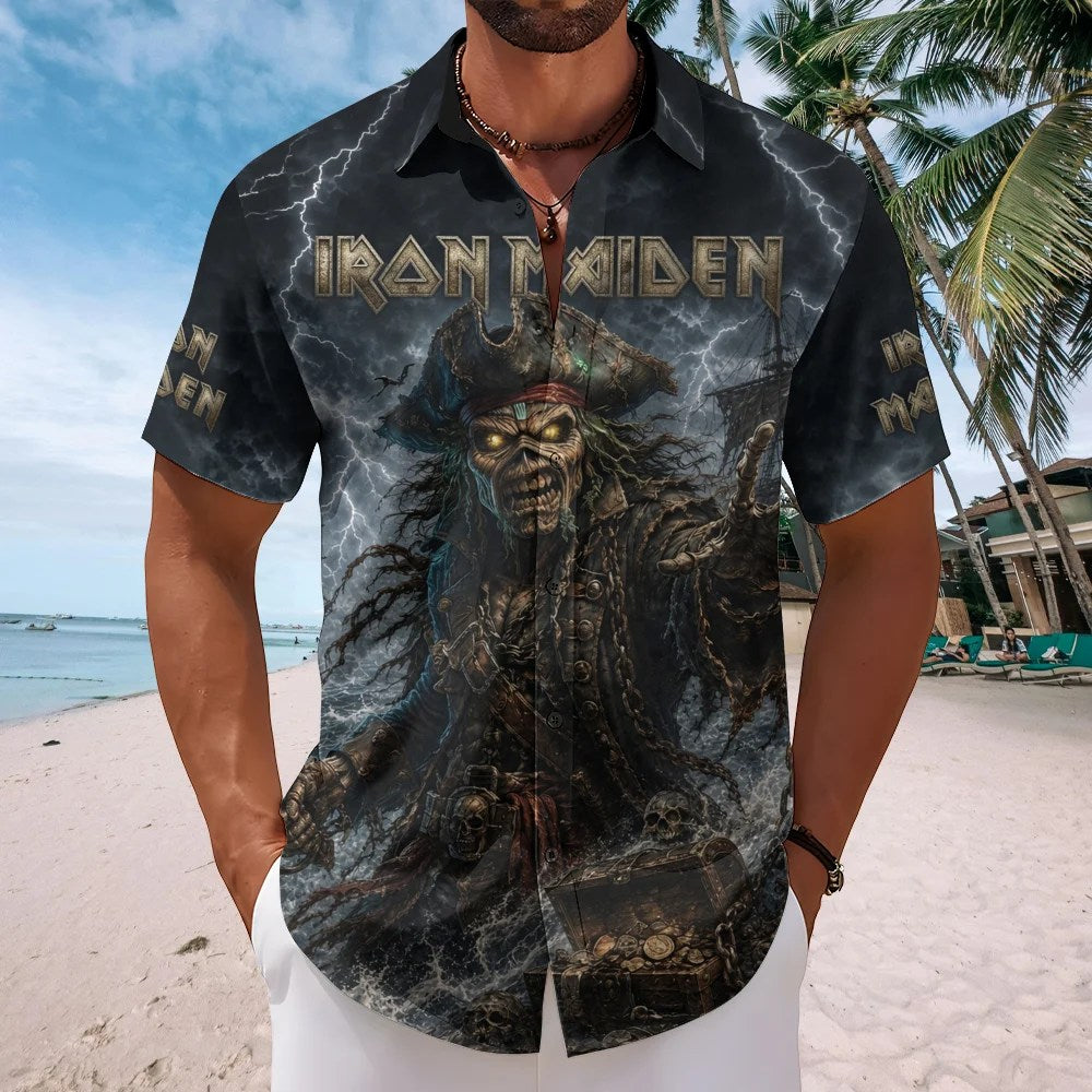 Iron Maiden Short Sleeve Button-Down Shirt – TMTHU9617