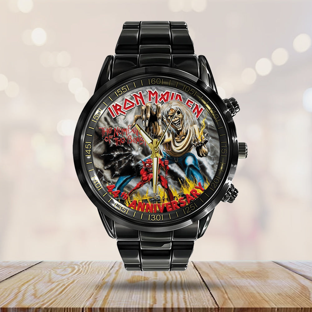 Iron Maiden The Number Of The Beast 44th Anniversary Black Stainless Steel Watch – TMTHU4578
